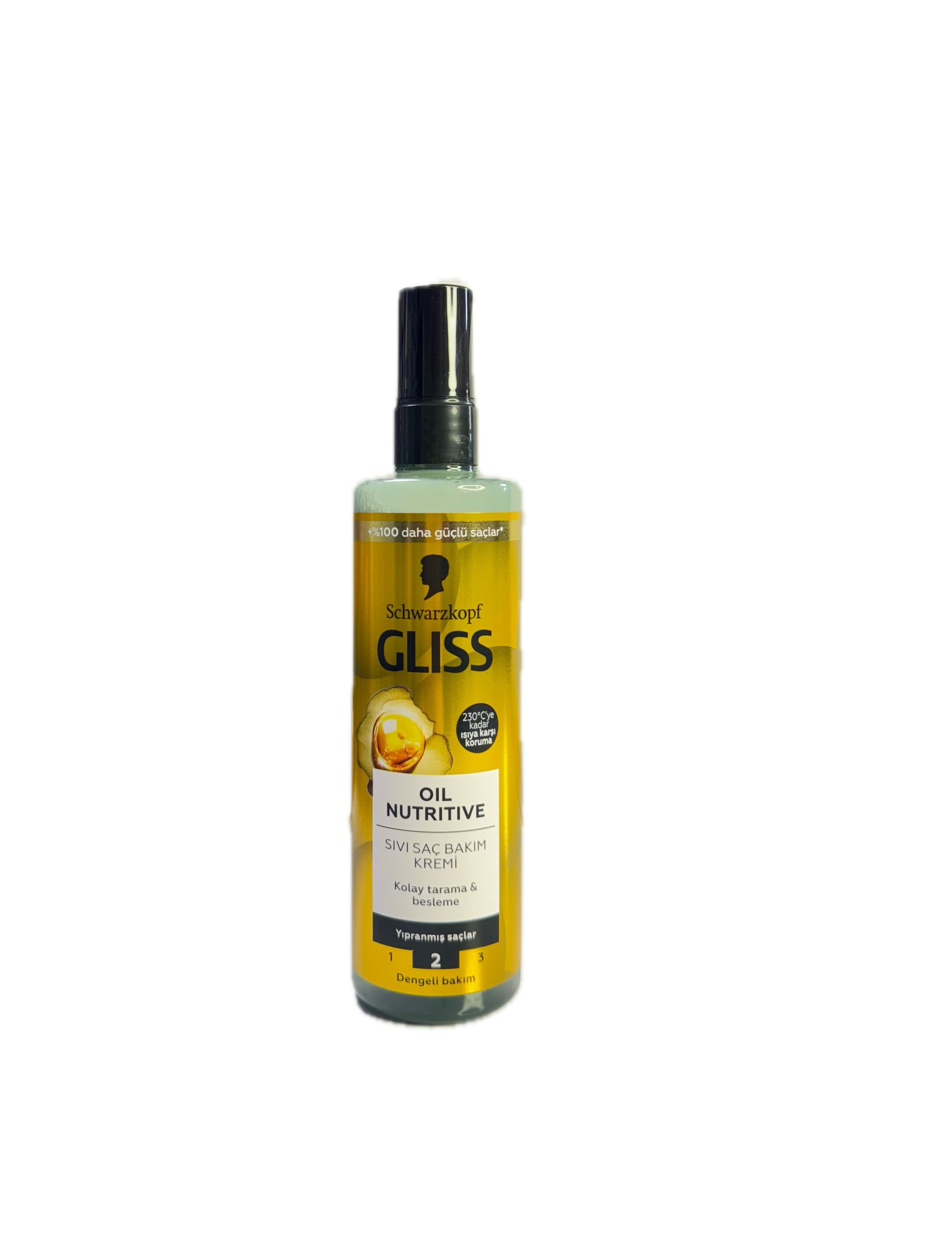 اسپری دوفاز مو گلیس طلایی 200 میلی لیتر GLISS